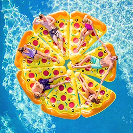 Pizza slice float. 